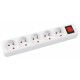 Prelungitor cu 5 prize, lungime - 5 metri, cu intrerupator, Office Products - alb