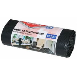 Office garbage bags, OFFICE PRODUCTS, strong (LDPE), 60 l, 20pcs, black