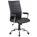 Scaun de birou, brate metalice, rotile, material PVC, Office Products Ibiza - negru