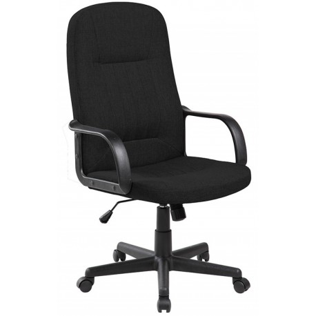 Scaun de birou, brate plastic, rotile, stofa, Office Products Malta - negru