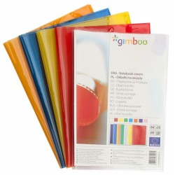 Coperta PP - 150 microni, cu eticheta, pentru caiet A4, GIMBOO - transparent cristal
