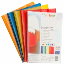 Coperta PP - 150 microni, cu eticheta, pentru caiet A5, GIMBOO - transparent cristal