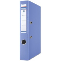 Biblioraft A4, plastifiat PP/PP, margine metalica, 50 mm, DONAU Premium - albastru