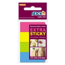 Etichete autoadezive 18 x 44 mm, 4 x 120 etichete/set Stick"n Extra sticky label - neon asortate