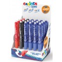 Display CARIOCA Oops, cu pixuri erasables, retractabile, 0.7mm, 24 buc/display - culori asortate