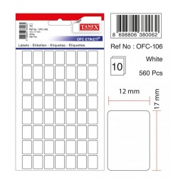 Etichete autoadezive albe, 12 x 17 mm, 560 buc/set, Tanex