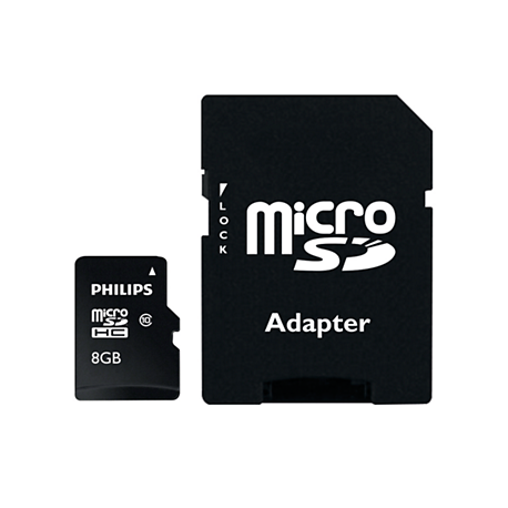 Card memorie Micro SDHC, cu adaptor SD, clasa 10, PHILIPS - 8GB