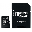 Card memorie Micro SDHC, cu adaptor SD, clasa 10, PHILIPS - 8GB