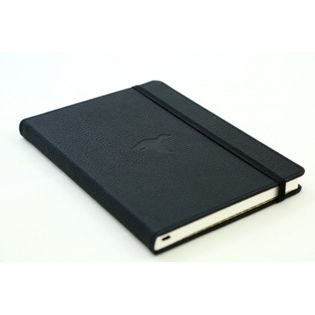 Caiet cu elastic, A5+, 96 file-100g/mp-cream, coperti rigide negre, Dingbats Duck - cu puncte