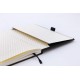 Caiet cu elastic, A5+, 96 file-100g/mp-cream, coperti rigide negre, Dingbats Duck - cu puncte