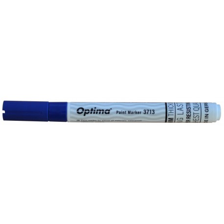 Marker cu vopsea Optima Paint 3713, varf rotund 2.0mm, grosime scriere 1-2mm - albastru