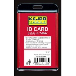 Suport PP-PVC rigid, pentru ID carduri, 54 x 85mm, vertical, KEJEA -rosu