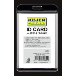 Suport PP-PVC rigid, pentru ID carduri, 74 x105mm, vertical, KEJEA -alb