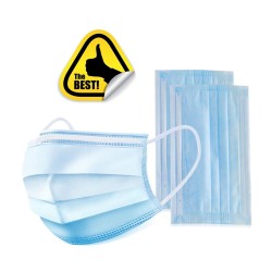 Set 25 buc Masti Unica Folosinta cu 3 straturi, 3 pliuri, certificare CE, albastru