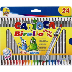 Markere Carioca Birello, varfuri 2 si 4 mm, 24 culori/cutie