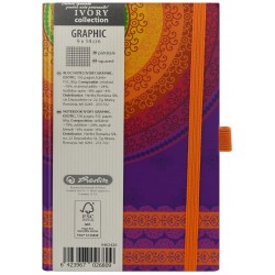 BLOC NOTES IVORY GRAPHIC 9 X 14 CM 192 FILE PATRATELE COPERTA DIN PANZA MOTIV EXOTIC