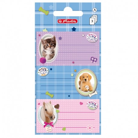 ETICHETE SCOLARE PRETTY PETS PISICA/CAINE/CAL SET 9