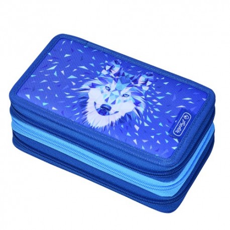 PENAR NEECHIPAT, 3 COMPARTIMENTE, DIMENSIUNE 19X11,5X7CM, MOTIV WILD ANIMALS WOLF