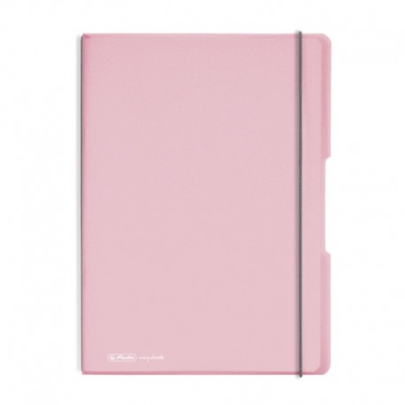 CAIET MY.BOOK FLEX A4 2X40F 80GR DICTANDO+PATRATELE, ROZ DESCHIS TRANSPARENT CU LOGO ALB