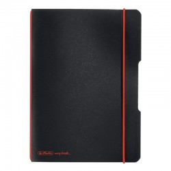 CAIET MY.BOOK FLEX A5 40F 70GR PATRATELE NEGRU CU LOGO ROSU
