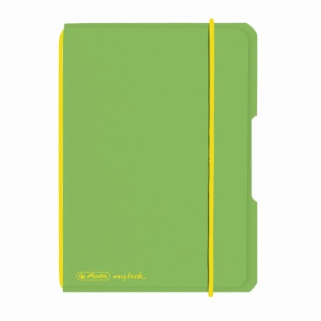 CAIET MY.BOOK FLEX A6 40F 70GR DICTANDO VERDE DESCHIS TRANSPARENT CU LOGO GALBEN