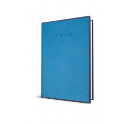 AGENDA DATATA RO A5, 352 PAGINI, COPERTA DIN PIELE SINTETICA, PREMIUM DELUXE VIENNA ALBASTRU, MARGINI BLEUMARIN, 2020