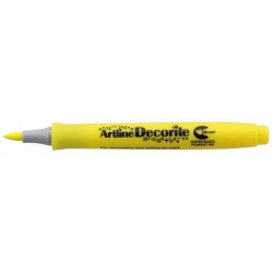 Marker ARTLINE Decorite, varf flexibil (tip pensula) - galben