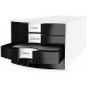 Suport plastic cu 4 sertare pt. documente, HAN Impuls 2.0 - alb - sertare negre