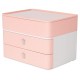 Suport cu 2 sertare + cutie ustensile HAN Allison Smart Box Plus - roz flamingo