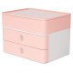 Suport cu 2 sertare + cutie ustensile HAN Allison Smart Box Plus - roz flamingo