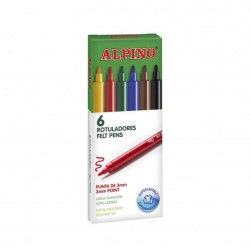 Carioca lavabila, 6 culori/cutie, ALPINO Standard