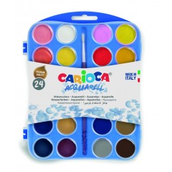 Acuarele lavabile, 24 culori/cutie + 1 pensula, CARIOCA
