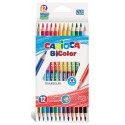 Creioane colorate CARIOCA BiColor, triunghiulare, bicolore, 12 culori/cutie