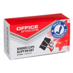 Clip hartie 25mm, 12buc/cutie, Office Products - negru
