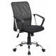Scaun de birou, brate plastic, rotile, mesh textil/stofa, Office Products Lipsi - negru