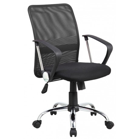 Scaun de birou, brate plastic, rotile, mesh textil/stofa, Office Products Lipsi - negru