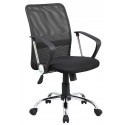Scaun de birou, brate plastic, rotile, mesh textil/stofa, Office Products Lipsi - negru