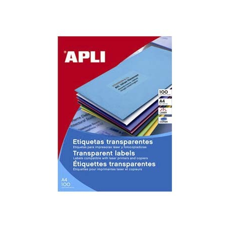 ETICHETE AUTOADEZIVE TRANSPARENTE APLI A4, 20 coli/top, colturi drepte