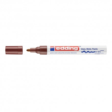 Marker Edding 750 cu vopsea corp metalic varf 2-4mm maro, rezistent, durabil, varf rotund