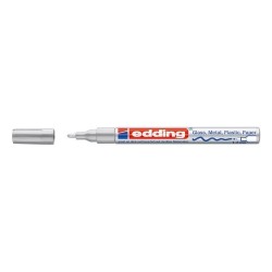 Marker permanent Edding 751 cu vopsea, corp metalic, varf rotund, 1-2 mm, argintiu