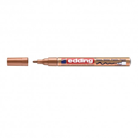 Marker Edding 751 lucios cu vopsea varf 1-2mm cupru, rezistent, durabil, varf rotund