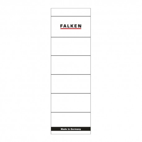 Etichete Falken autoadezive, pentru bibliorafturi, 60 x 190 mm, alb