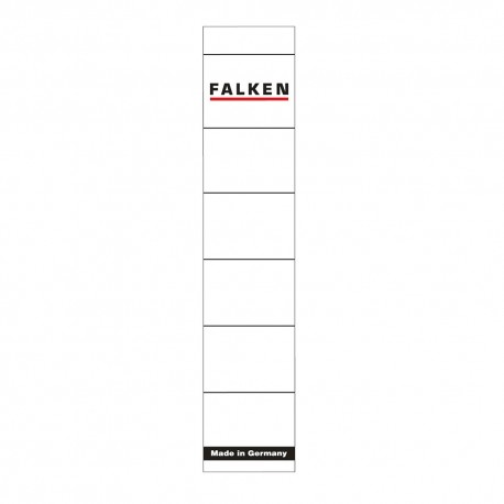 Etichete Falken autoadezive, pentru bibliorafturi, 36 x 190 mm, alb