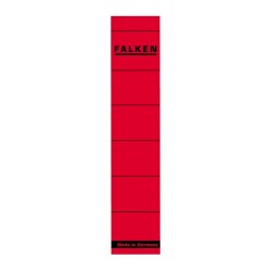 Etichete Falken autoadezive, pentru bibliorafturi, 36 x 190 mm, rosu