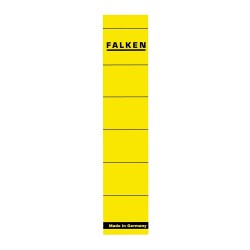 Etichete Falken autoadezive, pentru bibliorafturi, 36 x 190 mm, galben