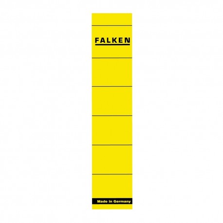 Etichete Falken autoadezive, pentru bibliorafturi, 36 x 190 mm, galben
