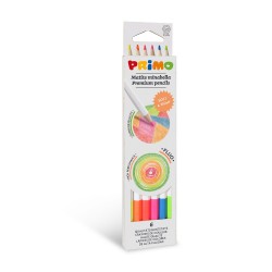 Creioane colorate Morocolor Primo Minabella, culori fluorescente, 6 bucati/set