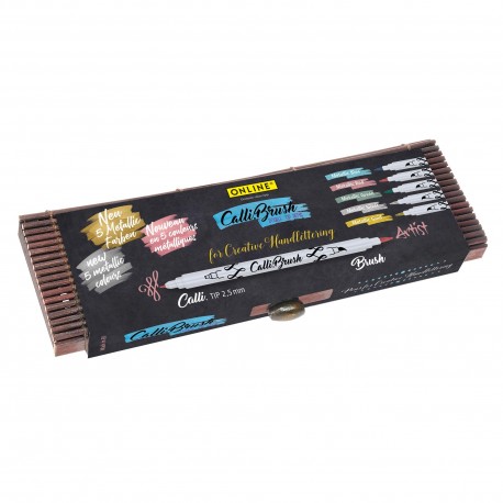 Set pixuri caligrafie, Online, CalliBrus culori metalizate