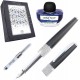 Set Online Crystal Celebrites, stilou argintiu cu cristale Swarovski, convertor, calimara cerneala albastra, ambalat in cutie