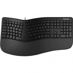 Tastatura ergonomica Microsoft cu fir, USB, negru
